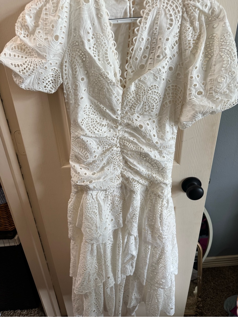 FARM Rio White Eyelet Maxi Dress
